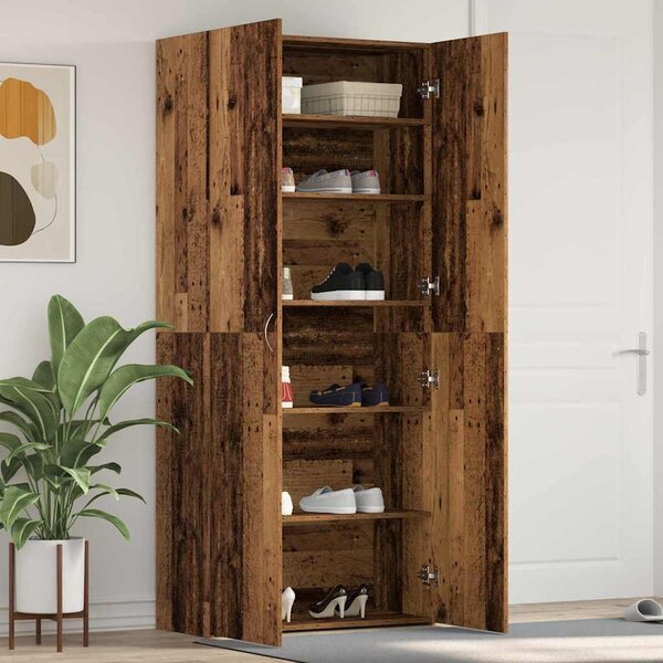 Szafka na buty 80 x 35.5 x 180 cm Drewno inżynieryjne Brązowy