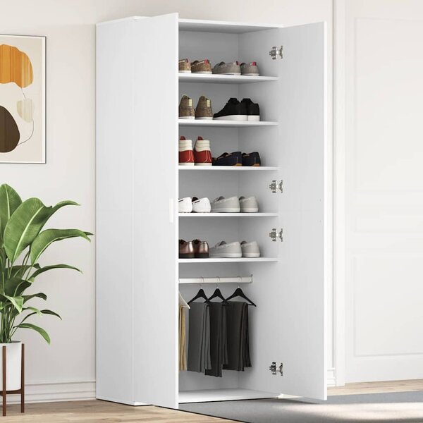 Szafka na buty 80 x 39 x 178 cm Drewno inżynieryjne Biały