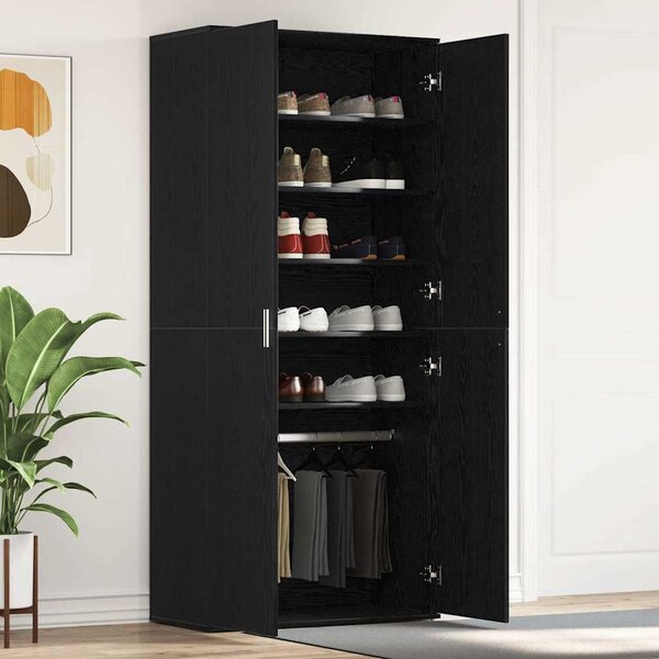 Szafka na buty 80 x 39 x 178 cm Drewno inżynieryjne Czarny Dąb