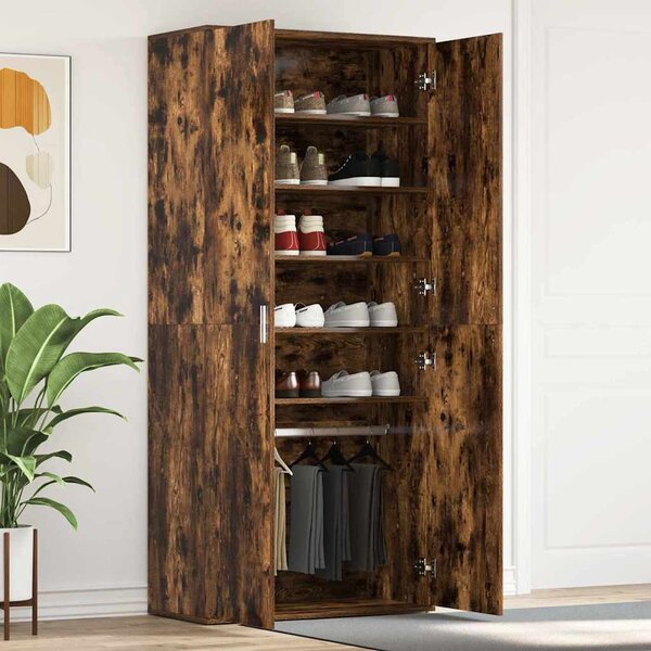 Szafka na buty 80 x 39 x 178 cm Drewno inżynieryjne Dąb wędzony