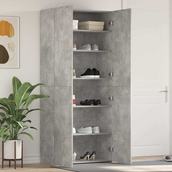 Szafka na buty 80 x 35.5 x 180 cm Drewno inżynieryjne Szary