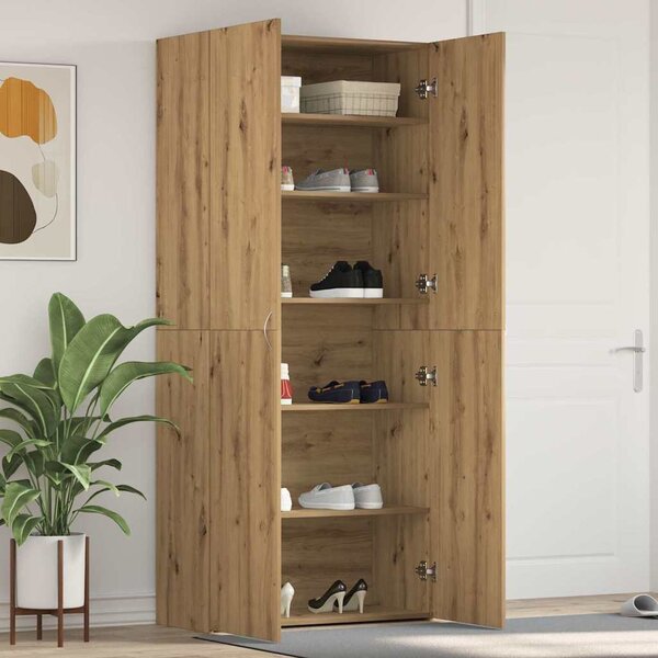 Szafka na buty 80 x 35.5 x 180 cm Drewno inżynieryjne Brązowy