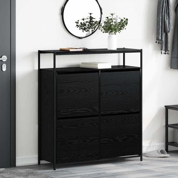 Szafka na buty 100 x 34 x 112 cm Drewno inżynieryjne Czarny Dąb