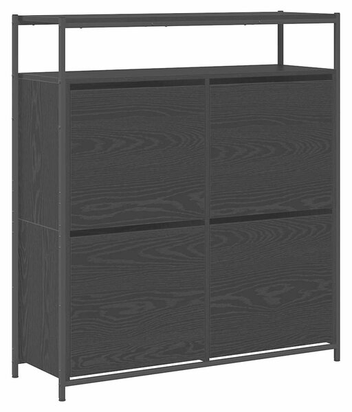 Szafka na buty 100 x 34 x 112 cm Drewno inżynieryjne Czarny Dąb