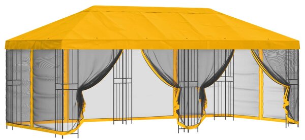 Altana z bokami 6 x 3 m żółty Poliester i Stal 190