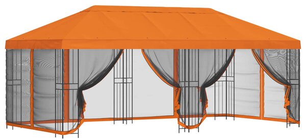 Altana z bokami 6 x 3 m pomarańczowy Poliester i Stal 190