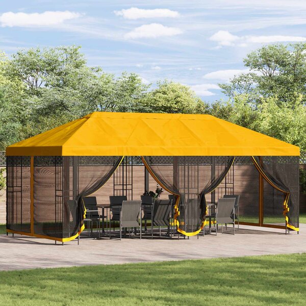 Altana z bokami 6 x 3 m żółty Poliester i Stal 190