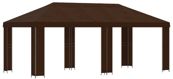 Altana ogrodowa 6 x 3 m brązowy Poliester i Stal 190 gsm