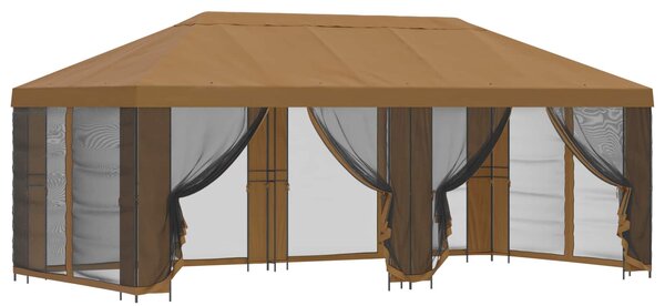 Altana ogrodowa ze ścianami bocznymi 6 x 3 m Beżowy