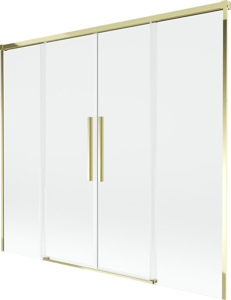 Mexen Rox parawan nawannowy 2-skrzydłowy rozsuwany 170 x 150 cm, transparent, złoty - 8C9-170-002-50-00