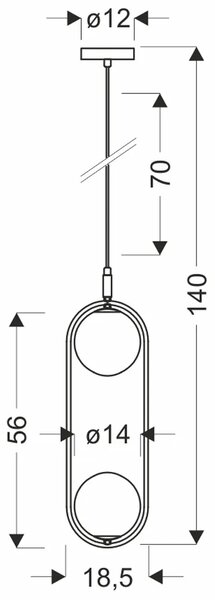 Mosiężna lampa z podwójnymi bursztynowymi kloszami - M081 S1-C20