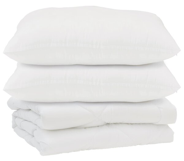 Kołdra z poduszką 3 pcs Biały Mikrofibra
