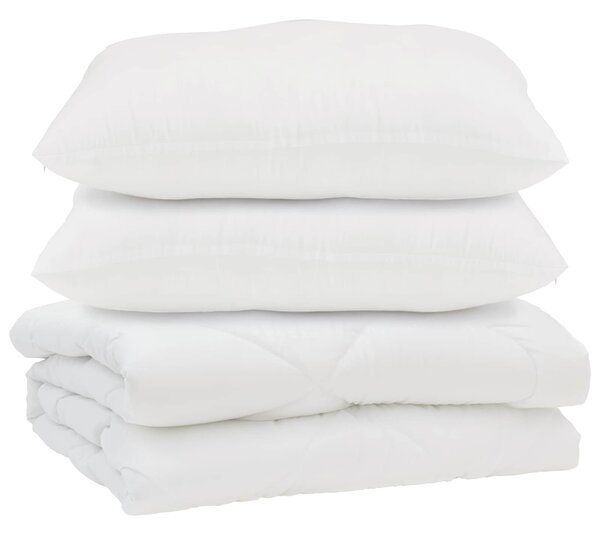 Kołdra z poduszką 3 pcs Biały Mikrofibra