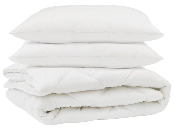 Kołdra z poduszką 3 pcs Biały Mikrofibra