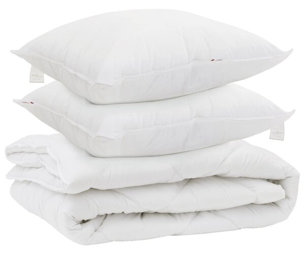 Kołdra na każdą porę roku z poduszką 3 pcs Biały Mikrofibra