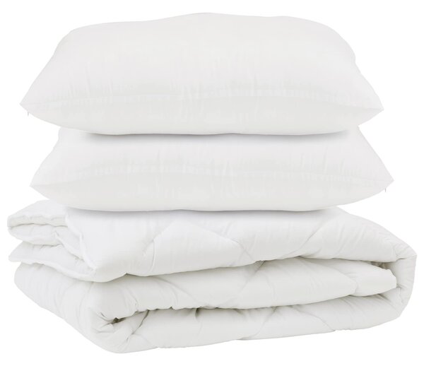 Kołdra z poduszką 3 pcs Biały Mikrofibra