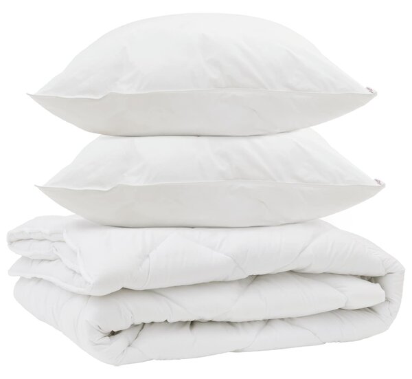 Kołdra na każdą porę roku z poduszką 3 pcs Biały Mikrofibra