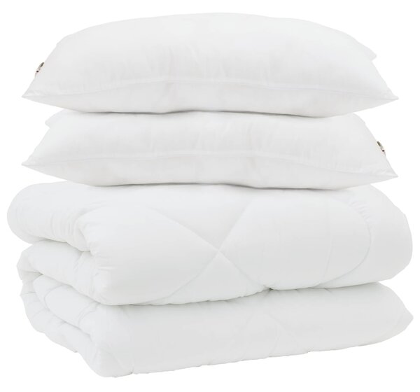 Duvet z poduszkami z poduszką 3 pcs Biały Mikrofibra i Puch