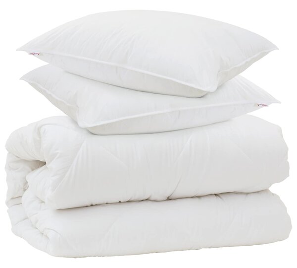 Duvet z poduszkami z poduszką 3 szt. Biały Mikrofibra