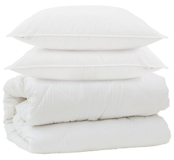 Duvet z poduszkami z poduszką 3 szt. Biały Mikrofibra