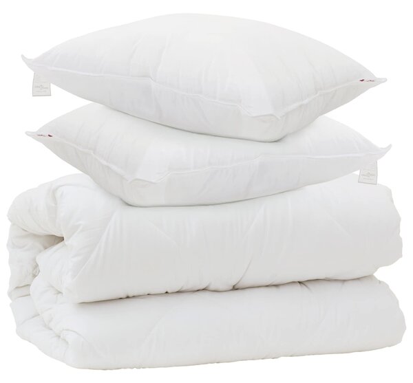 Duvet z poduszkami z poduszką 3 szt. Biały Mikrofibra