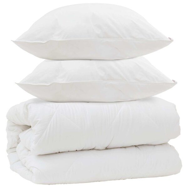 Duvet z poduszkami z poduszką 3 szt. Biały Mikrofibra