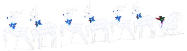 LED Renifery 7 pcs Biały tkanina