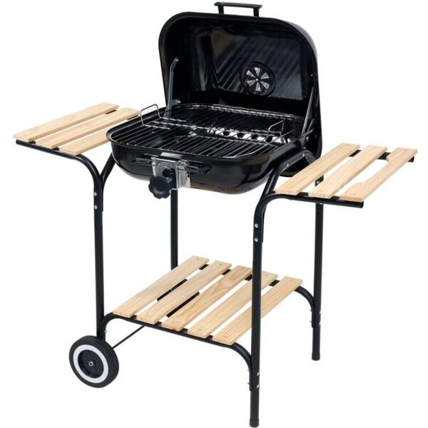 Grill ogrodowy węglowy LUND 99905 Zamykany, na kółkach, półki boczne, regulacja wysokości rusztu