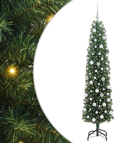 Sztuczna choinka z podstawą Zielony 180 cm PVC, stal i plastik