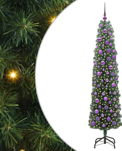 Sztuczna choinka z podstawą Zielony 180 cm PVC, stal i plastik