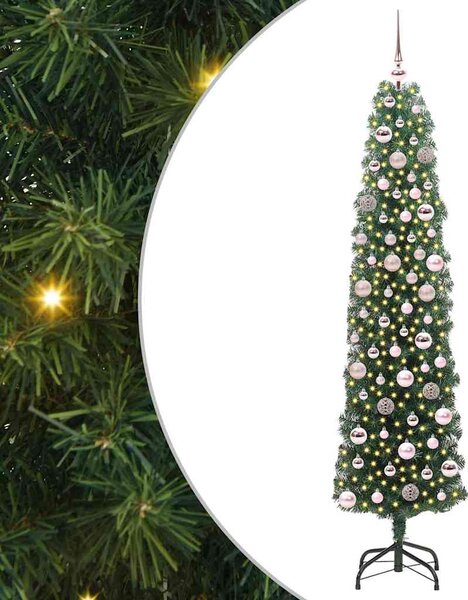 Sztuczna choinka z podstawą Zielony 180 cm PVC, stal i plastik