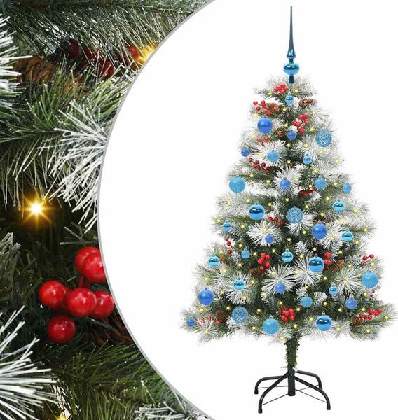 Sztuczna choinka Zielono-biały 150 cm PVC, Metal i Plastik