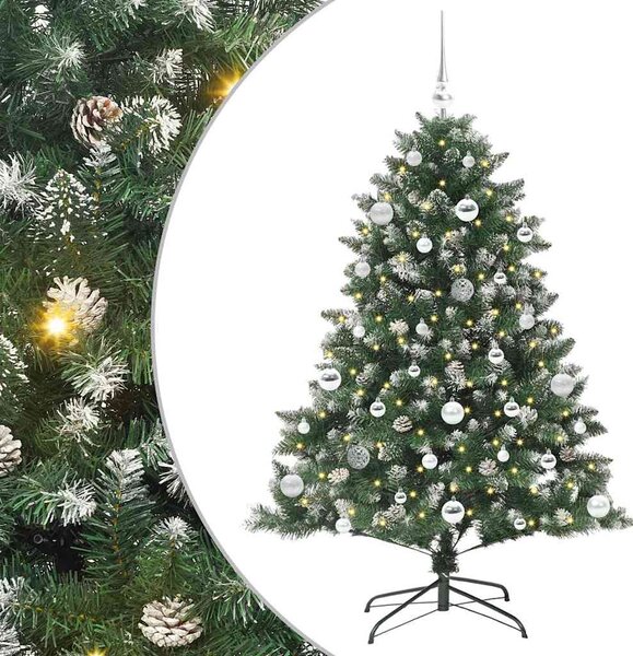 Sztuczna choinka z podstawą Zielony 150 cm PVC, plastik i stal