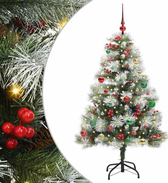 Sztuczna choinka Zielono-biały 150 cm PVC, Metal i Plastik