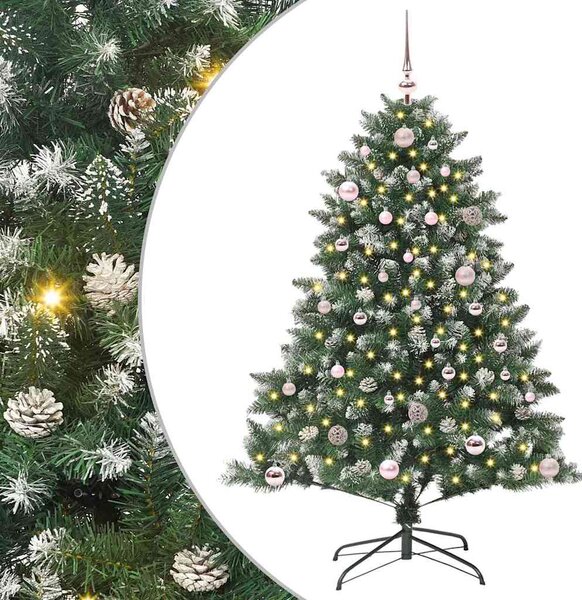 Sztuczna choinka z podstawą Zielony 150 cm PVC, plastik i stal