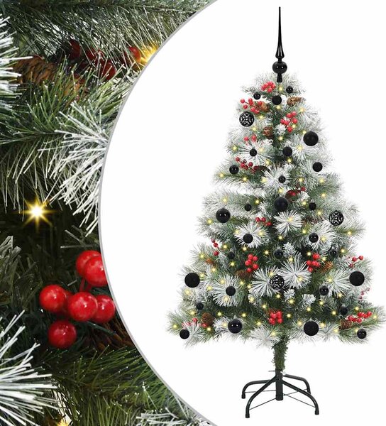 Sztuczna choinka Zielono-biały 150 cm PVC, Metal i Plastik