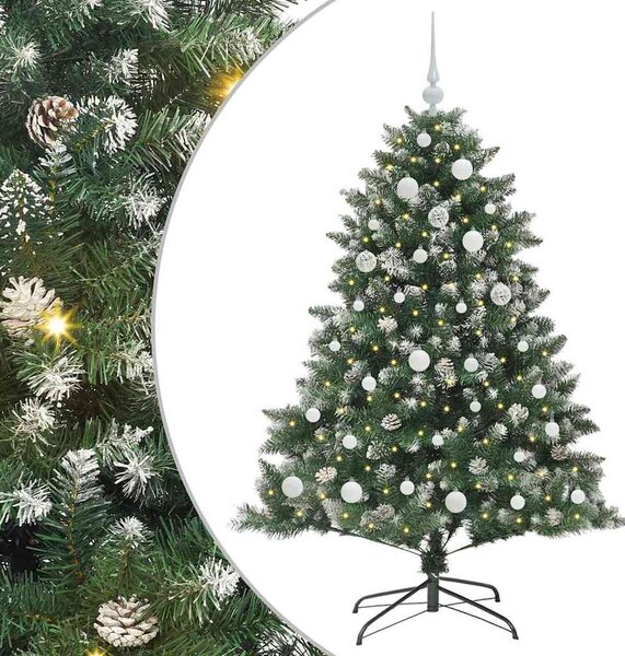 Sztuczna choinka z podstawą Zielony 150 cm PVC, plastik i stal