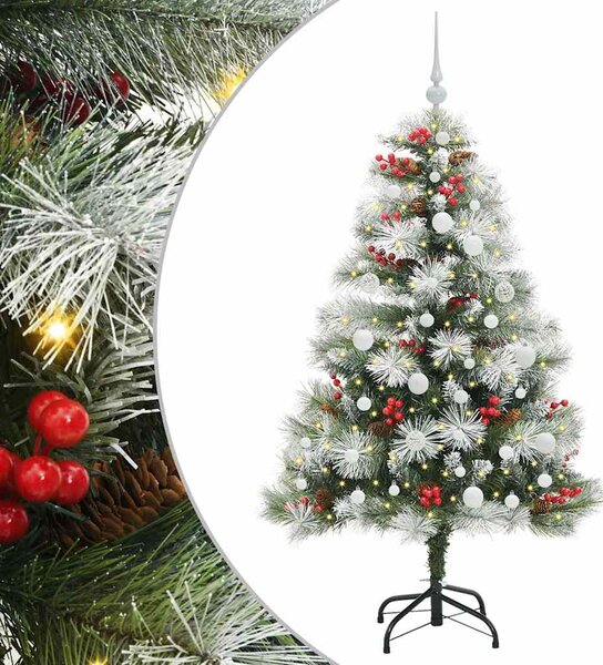 Sztuczna choinka Zielono-biały 150 cm PVC, Metal i Plastik