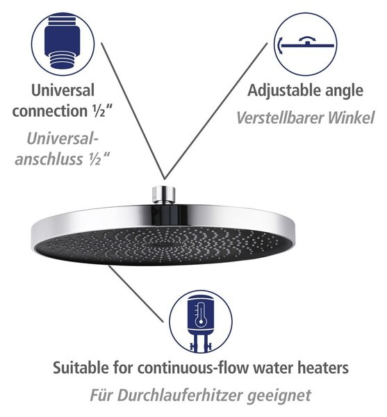 Zestaw prysznicowy ze stali nierdzewnej w kolorze błyszczącego srebra 120 cm Soft Water – Wenko