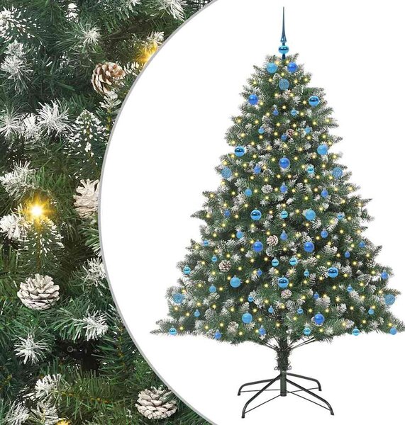 Sztuczna choinka z podstawą Zielony 210 cm PVC, plastik i stal