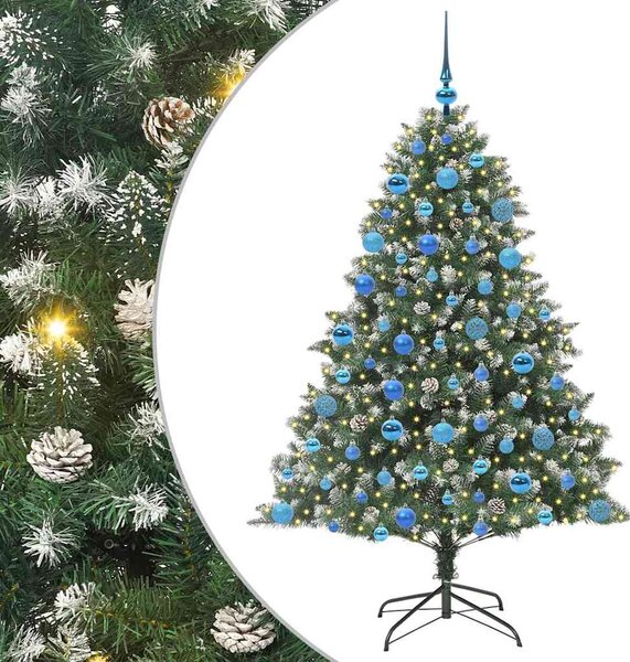 Sztuczna choinka z podstawą Zielony 180 cm PVC, plastik i stal
