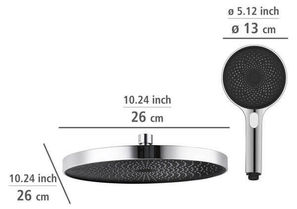 Zestaw prysznicowy ze stali nierdzewnej w kolorze błyszczącego srebra 120 cm Soft Water – Wenko