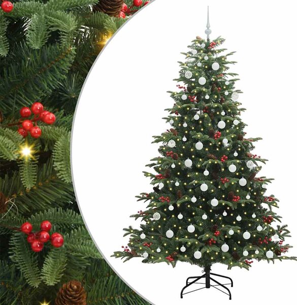 Sztuczna choinka z podstawą Zielony 210 cm PVC, Metal i Plastik