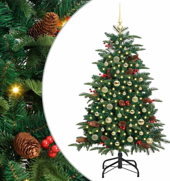 Sztuczna choinka z podstawą Zielony 150 cm PVC, Metal i Plastik