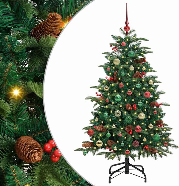 Sztuczna choinka z podstawą Zielony 150 cm PVC, Metal i Plastik