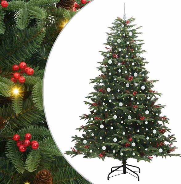Sztuczna choinka z podstawą Zielony 240 cm PVC, Metal i Plastik