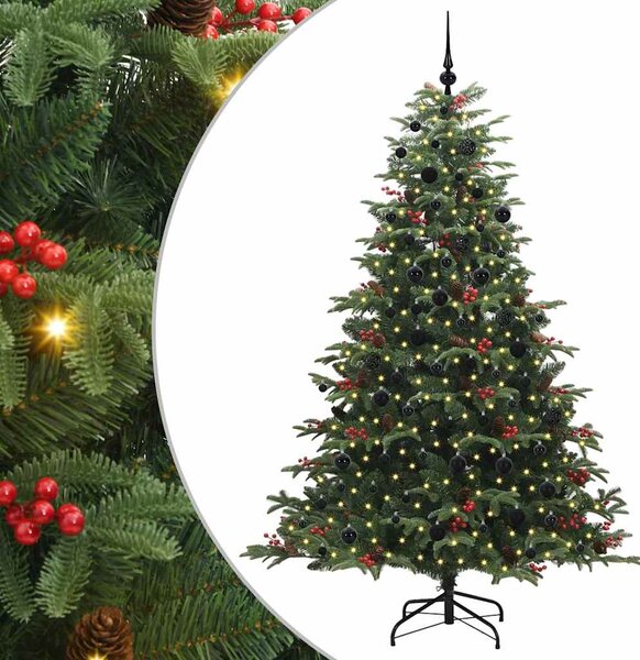 Sztuczna choinka z podstawą Zielony 210 cm PVC, Metal i Plastik