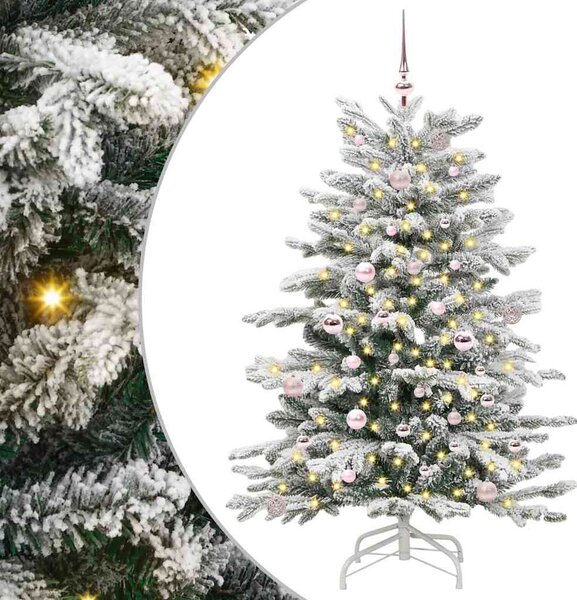 Sztuczna choinka z zawiasami Biały 150 cm PE i PVC