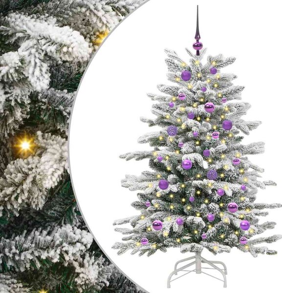 Sztuczna choinka z zawiasami Biały 150 cm PE i PVC