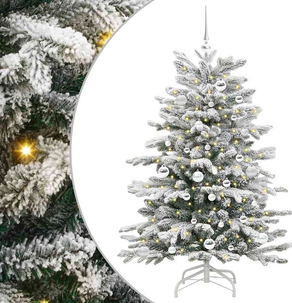 Sztuczna choinka z zawiasami Biały 150 cm PE i PVC